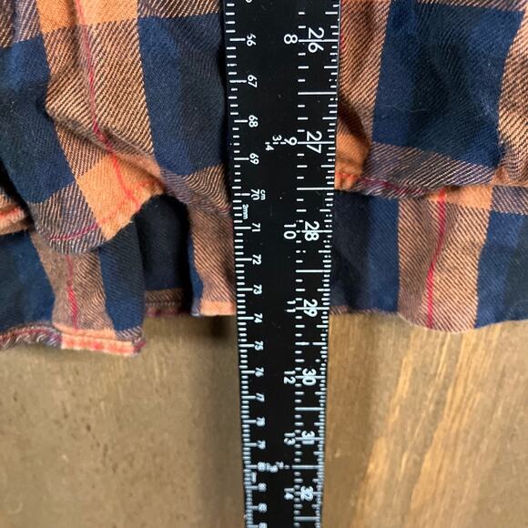 Eddie Bauer Womens Shirt Orange Multi Plaid Button Down Flannel Cotton Blend XL - Picture 9 of 12